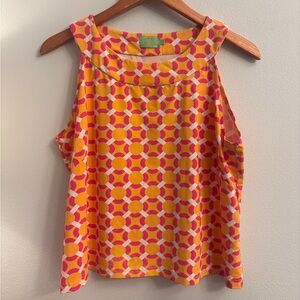 Katherine Way Pink and Yellow Geometric Tank Top